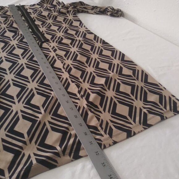 Enfocus women's size 6P beige and black diamond print dress - Picture 10 of 12
